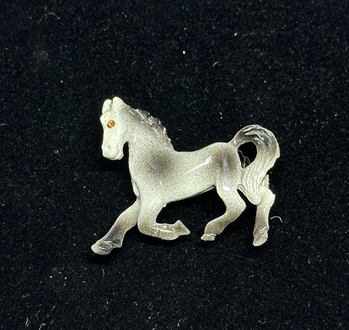 Vintage Running Horse Painted Enamel Brooch Pin 1.4" Wide, 13.2g - Picture 11 of 18
