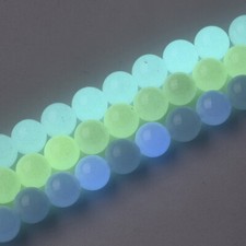10 Glow In The Dark Stone Beads 8mm White Beads Jewelry Making Supplies Set