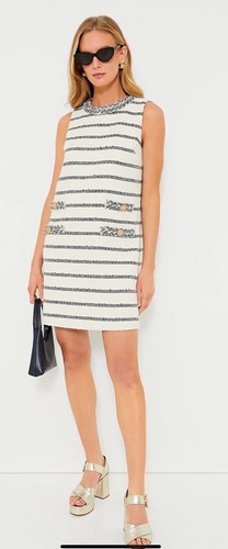 Tuckernuck Sleeveless Jackie Dress Navy And Ivory Striped Tweed XL NWT