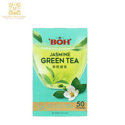 BOH Jasmine Green Tea 50 Tea Bags - Halal Certified Malaysia