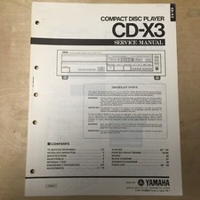 Original Yamaha Service Manual for the CD-X3 CD Compact Disc Player Repair