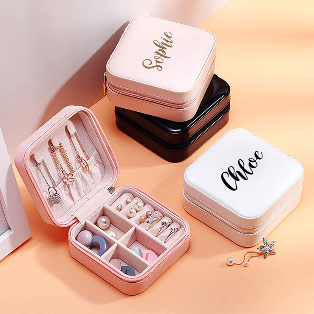 Caja de joyas de viaje personalizada personalizada con CUALQUIER nombre cumpleaños de Navidad