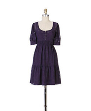 Rare! 0 Anthropologie Maeve Dark Purple "Chrysanthemum Mosaic Dress"