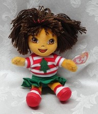Retired 2006 Dora the Explorer TY Beanie Baby Holiday Christmas Girl MWMT Viacom