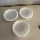 3 Anchor Hocking Cute Vintage Milk Glass Trinket Dish Jewelry Dish or Ashtray 4"
