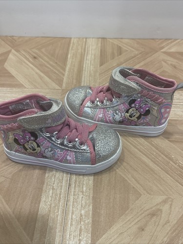 Minnie Mouse High Top Sneakers Lighted Girls Shoes Size 6 Disney Pink - Picture 9 of 9
