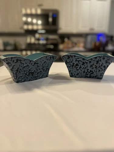 Mccoy blue Trapezoid Shape Planter Vase . 2 Pc.