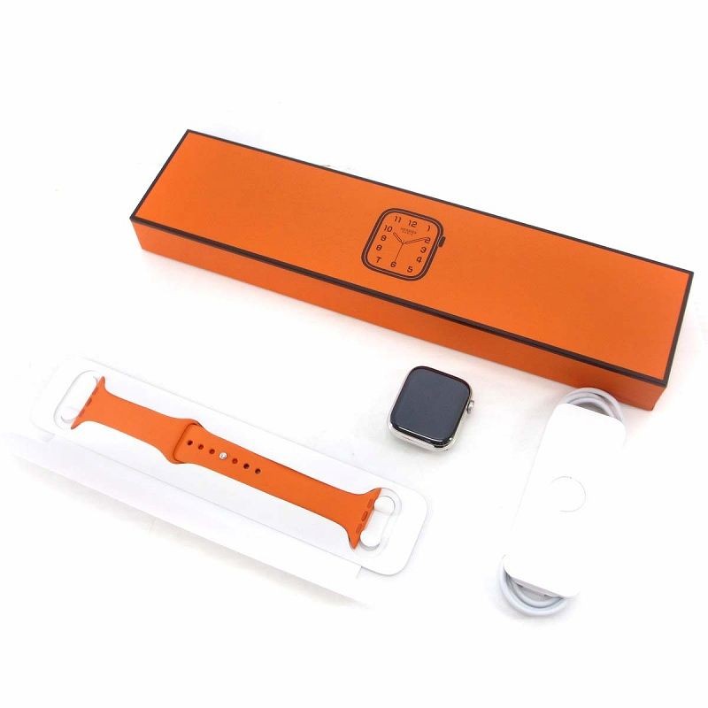 スマホアクセサリー Apple Watch Hermes Series8 45mm Apple Watch Hermès - 45mm Vert/Noir Toile H Single Tour - Apple