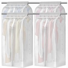 4 Pack Hanging Garment Bags, 43" 35" Long Large Closet Clothes Protector with