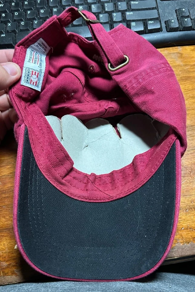 National Baseball Hall Of Fame Cooperstown New York Burgundy Hat Cap #K - Image 3 of 4