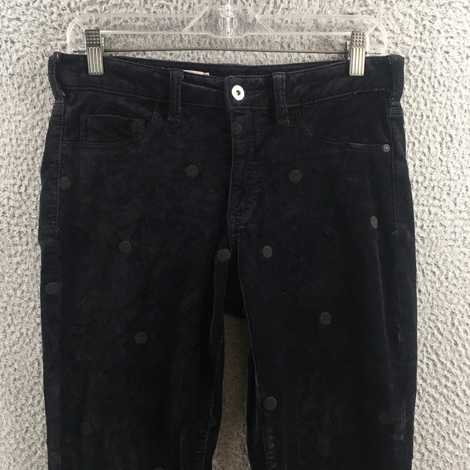 Pilcro And The Letterpress by Anthropologie Skinny Pants Womens 28 Black Velvet - Image 2 of 4