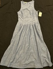 NWT Free Assembly Chambray Denim Dress Size S Cottagecore Garden Modest B31