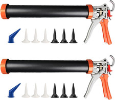 2 Pack Sausage Tube Caulk Gun,20 Oz Sausage Pack/10 Oz Cartridge Adhesive Dual-P