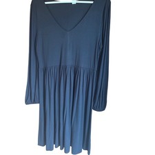 Old Navy Womens Black V-Neck Long Sleeve Empire Waist Jersey Dress Large