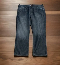 Lions Crest Jeans Men's 48x32 Denim Blue Straight Leg Baggy Relaxed