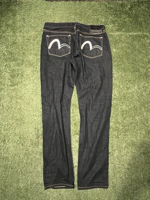 Evisu Jeans Mens 35 Straight Leg Y2K Hip Hop Painted Pocket Japan