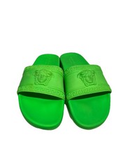 Versace Men's Neon Medusa Head Embossed Pool Slide Flip Flops Shoes