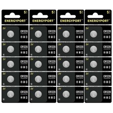 20Pack CR1220 3V Lithium Coin Cell Batteries Long Lasting Button Cell