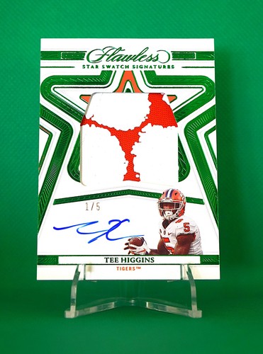 2025 National Treasures Tee Higgins Flawless Green Star Swatch Patch  Auto 1/5 