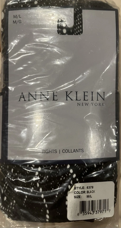 NEW Anne Klein New York Black Fishnet Tights 90% Nylon 10% Spandex M/L - Image 2 of 3