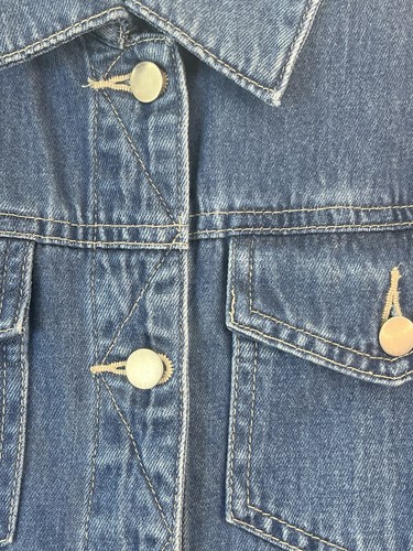 Coldwater Creek Denim Vest Womens S Tencel Western Beach Coastal Cowboy Soft - Picture 4 of 10