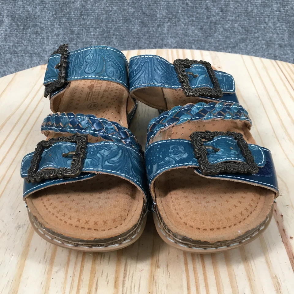 LArtiste By Spring Step Sandals Womens 37 Kelsea Slip On Buckle Slide Blue - Image 4 of 4