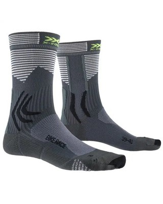 X-Bionic X-Socks Bike Race Cycling Socks, Charcoal/Arctic White