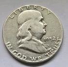 1952 Ben Franklin- Silver -Half Dollar -50c 90% Silver Coin-Rare- Vintage- 💰