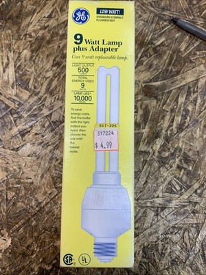 GE Lighting 9 Watt Lamp Plus Adapter 500 Lumens Soft Warm White NEW IN BOX