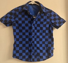 Tommy Bahama Kids Blue Check Short Sleeve Button-Up Shirt Size 5 6 Small Boys