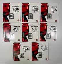 Lot of 8 NEW Kingston SanDisk microSDHC 4GB Class 4 SDC4/4GBSP