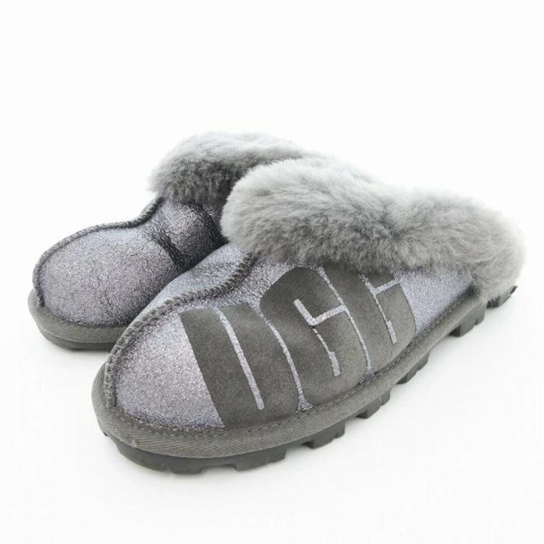 Sandali ciabatte UGG Coquette vera pelle 23 cm (9 06 pollici) grigio UO usati f71f1d4