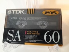 TDK SA60 High Bias Type II Blank Audio Cassette CD Tape NEW NOS