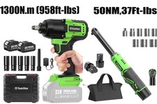 Electric Cordless 38 Rachet Wrench 12 1300nm Impact Wrench Combo Tool Kit