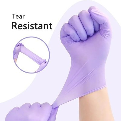 10-100PCS Disposable Purple Nitrile Gloves Latex Free Waterproof Work Gloves