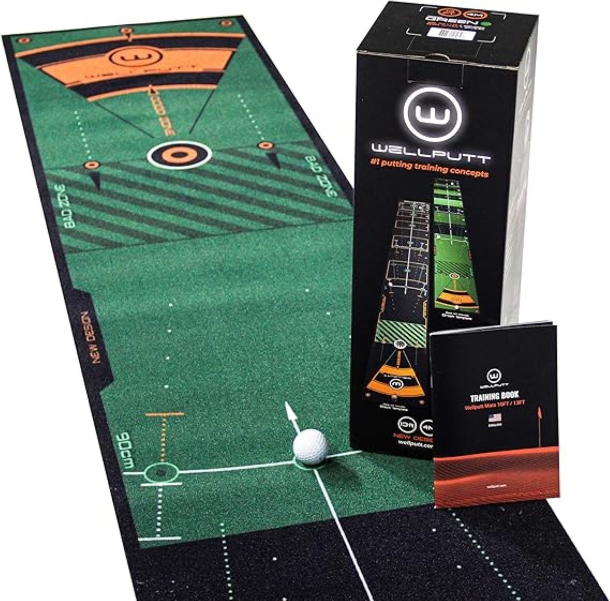 ★新品★WELLPUTT 4m BLACK／NEW DESIGN EDITION WellPutt Pro Putting Mat 3 Courses 13 Foot 4 Meter Black