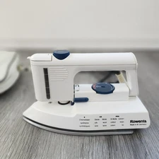 Vintage 90s ROWENTA Collapsible Compact Travel Size Iron  w/ Zipper Case