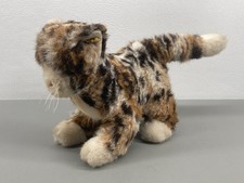 Vintage Steiff Cat Kitten Plush Mohair with Brass Button Ear Tag Germany