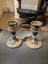 SET OF (2) M. FRED HIRSCH "STERLING SILVER" WEIGHTED CANDLESTICKS 951