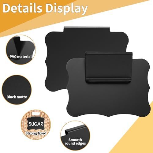 12 Pcs Basket Labels for Storage Bins, Black Removable Bin Labels with 12PCS - Picture 3 of 7