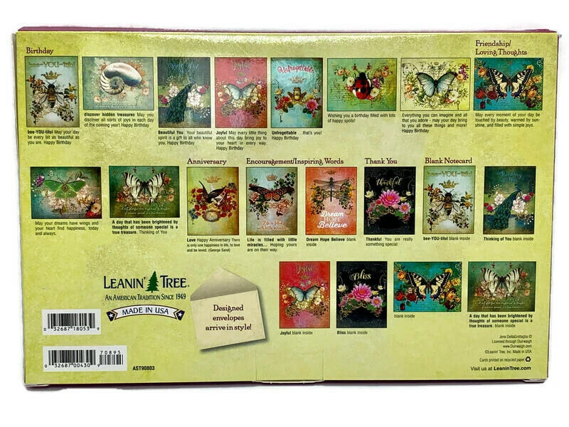 Leanin’ Tree Card Assortment Garden Party w/ Custom Postcard and Sticker - Image 2 of 4