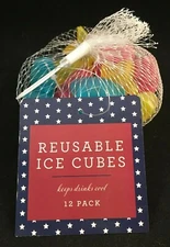 Reusable Ice Cubes - 12 Pack - Stars - Yellow, Pink & Blue - Best Brands