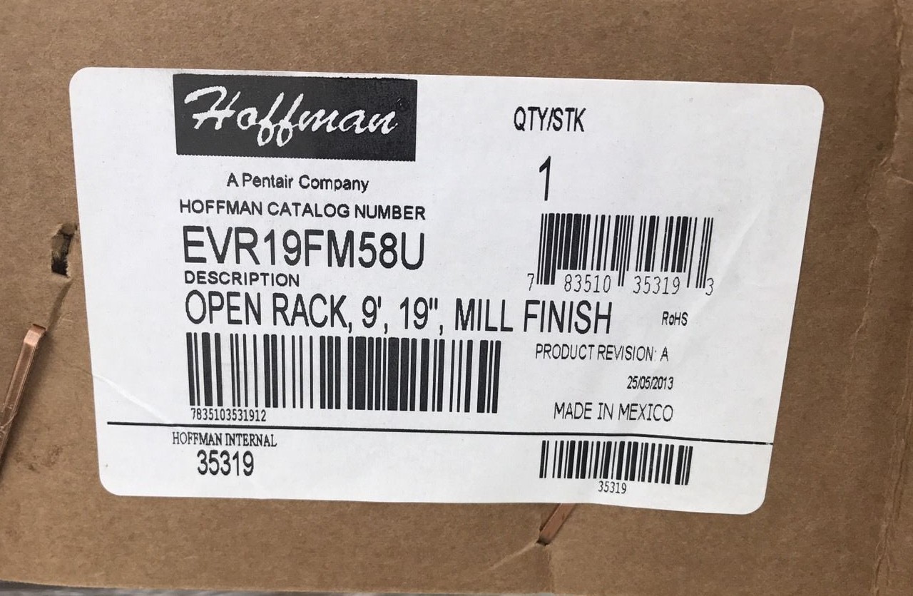 Hoffman EVR19FM58U Open LAN Rack, Equipment Rack 19