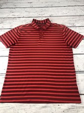 NIKE DRI FIT Short Sleeve GOLF Polo Shirt Sz Large STRIPED Standard Fit