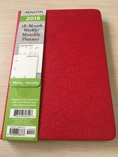 2019 AVALON 18-Month Weekly/Monthly Calendar Planner Appointment Book RED