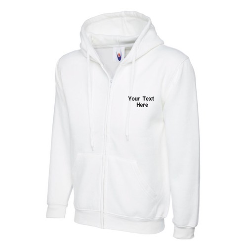 Personalizzato Ricamato Zip Intera Felpa con Cappuccio Testo Logo Unisex Lavoro - Picture 13 of 24