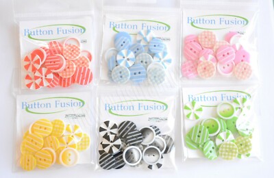 Button Fusion / 2 Hole Buttons / Quilt & Sew / Choose Color / Buttons Galore