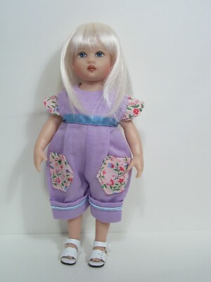 Lavender Floral Jumper Romper Doll Clothes For Helen Kish 7.5'' Riley Doll (Debs)