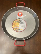 Garcima 15-Inch Polished  Steel Paella Pan, 38cm, Silver  Spain