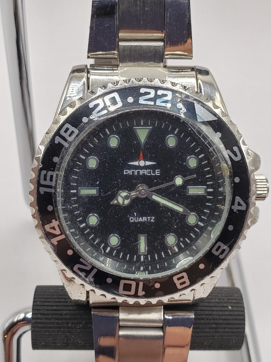 Pinnacle RO Men's Quartz Watch 32mm Round Silver Tone Metal Band